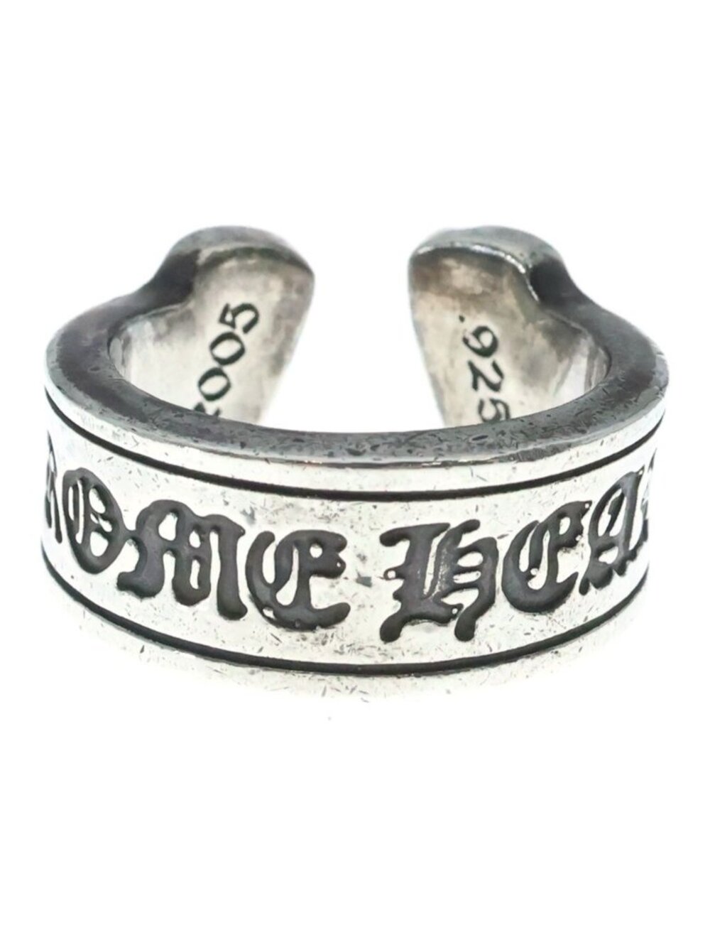 Chrome Hearts LG Scroll Label Large Ring Silver